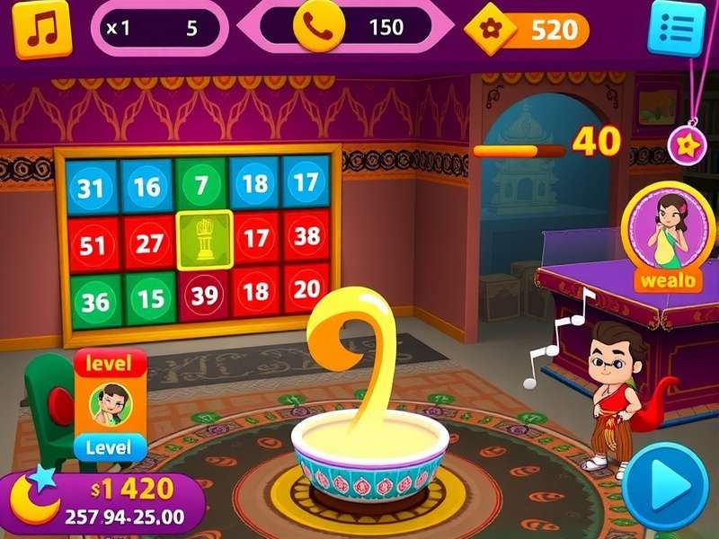 Bolly Beat Blaster difficulty selection screen showing various levels